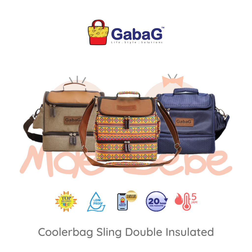 Gabag Cooler Bag Sling Double Insulated Compartment Tas ASI