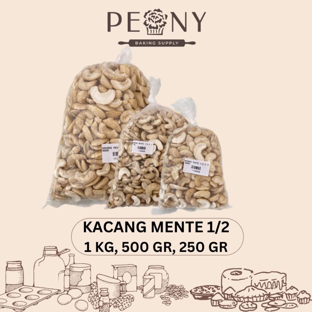 KACANG MENTE SETENGAH / BELAH 1 KG, 500 GR, 250 GR