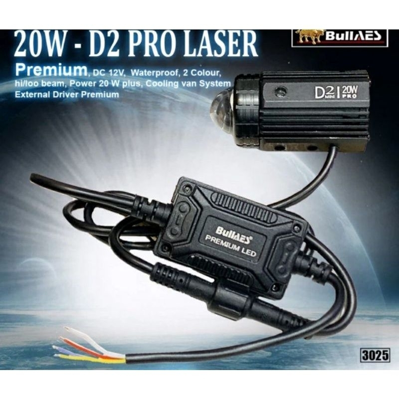 Lampu mini driving AES 20 W D2 PRO LASER PUTIH KUNING 1448