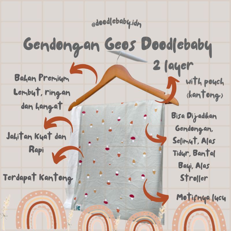 Gendongan Bayi Premium || Geos Baby 2 Layer || Gendongan Bayi Lembut || Gendongan Multifungsi || Baby Gift