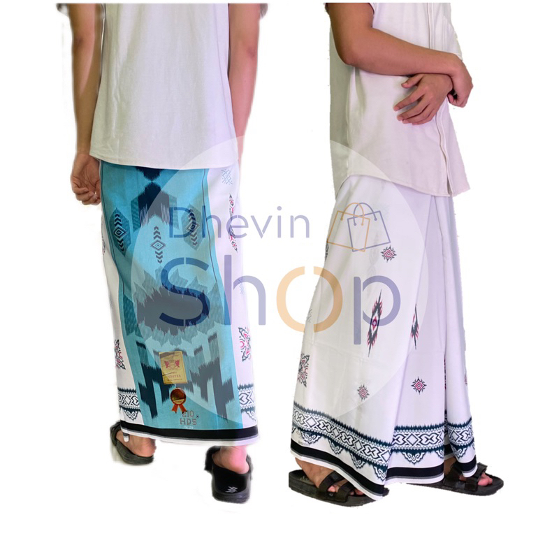 Sarung HDS putih motif shuriken-sarung samarinda-sarung batik-sarung dewasa-sarung santri-sarung leb
