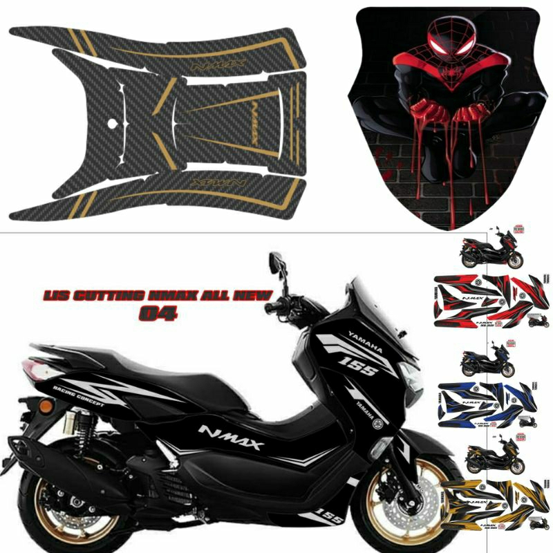 (Bisa COD) TANKPAD YAMAHA NMAX ALL NEW 2020 STIKER TIMBUL RESIN KARBON STICER TANKI NMAX