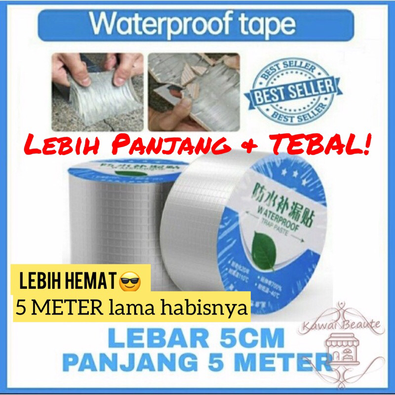 Lakban Aluminium Foil Tape Waterproof KECIL 5CM x 5M / 5Meter Tahan Panas Anti Bocor