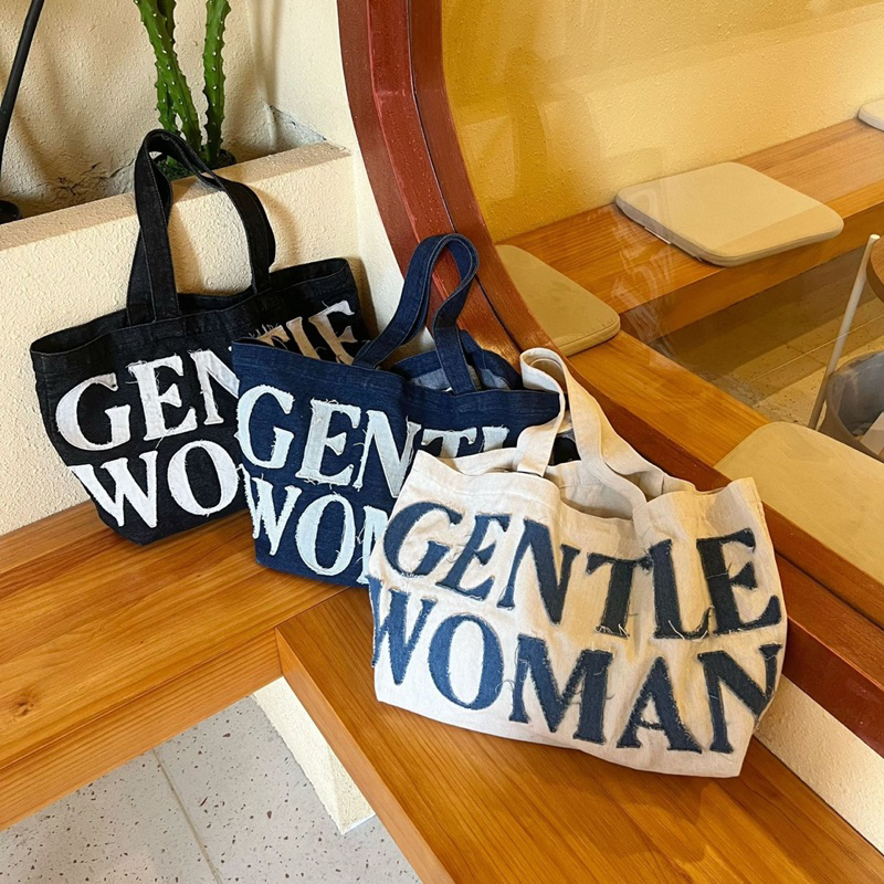 GENTLEWOMAN DENIM TOTE BAG BAHAN DENIM VIRAL BANGKOK / SHOULDER BAG WANITA IMPORT / TAS FASHION WANITA TAS KULIAH TAS KERJA