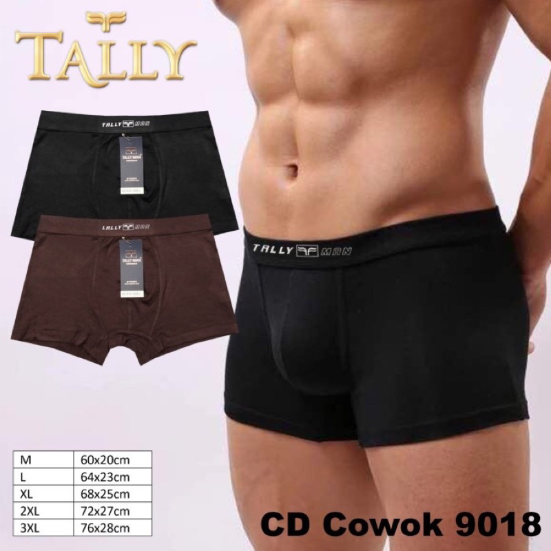 TALLY CD CELANA DALAM BOXER COWOK PRIA 9018 | BAHAN KATUN I SIZE M-XXXL (HARGA PER PCS)