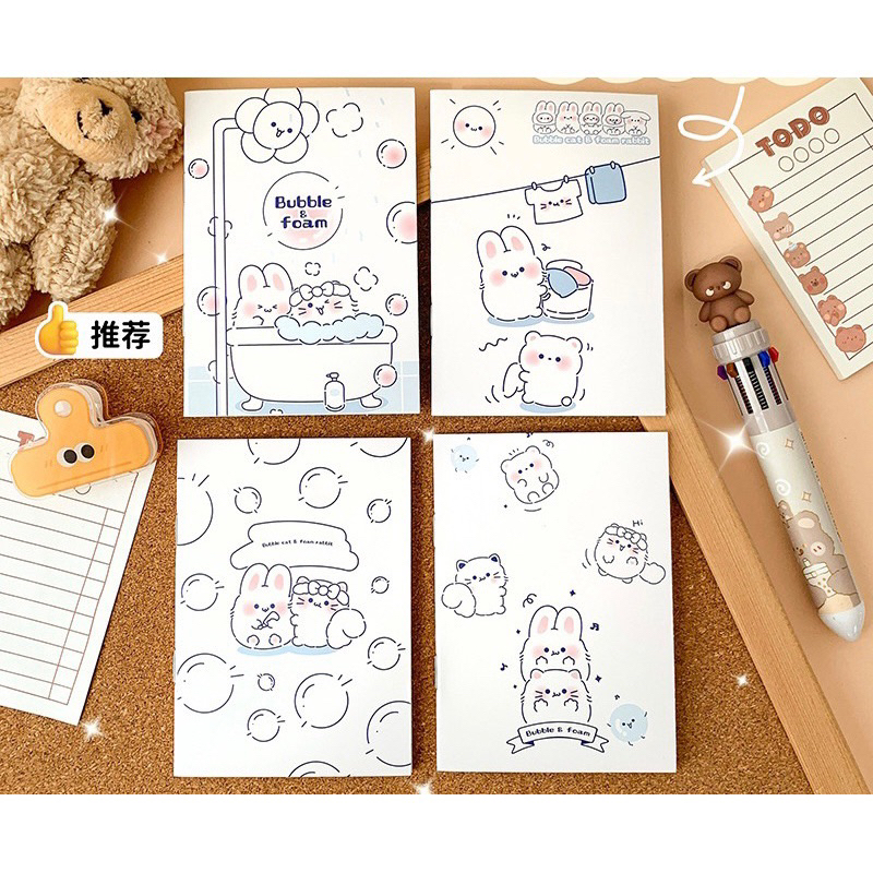 

buku catatan mini notes notebook memo lucu motif sweet bubble cat foam rabbit imut murah cute kawaii