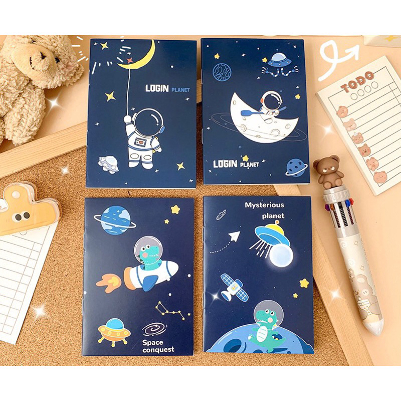 buku catatan mini notebook kecil notes memo note book motif astronot astronaut space luar angkasa bi