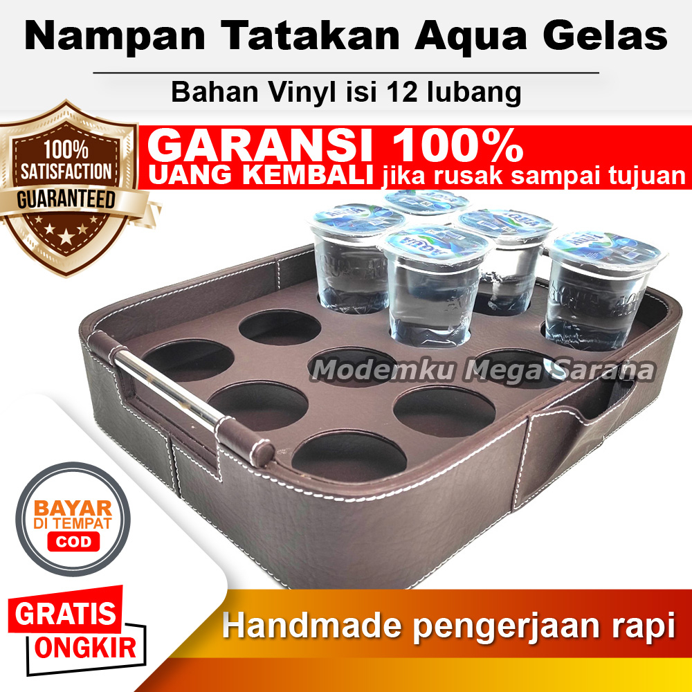 Tatakan Tempat Aqua Gelas Air Mineral Vinyl Nampan Aqua Gelas - 12 Lubang Oval