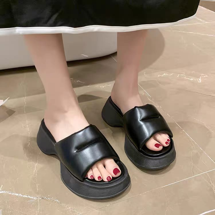 COD POS 456 Sandal Wedges Kasual Slip On Kualitas Premium Sintetis