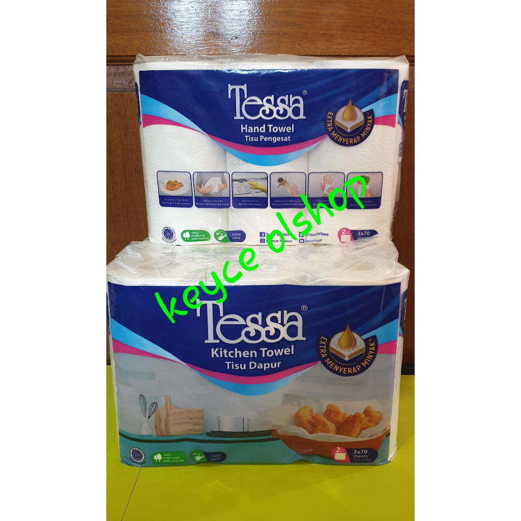 Tissue/tisue/tisu Tessa calorie absorb Kitchen towel 3 roll 70 sheet 2 ply