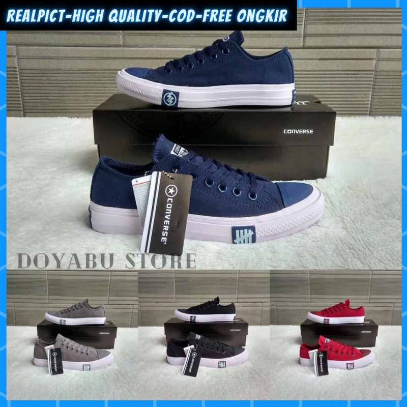 Sneakers Kasual Couple Pria Wanita Sepatu Converse All Star Undefeated Chuck Taylor Spatu Sneker Con