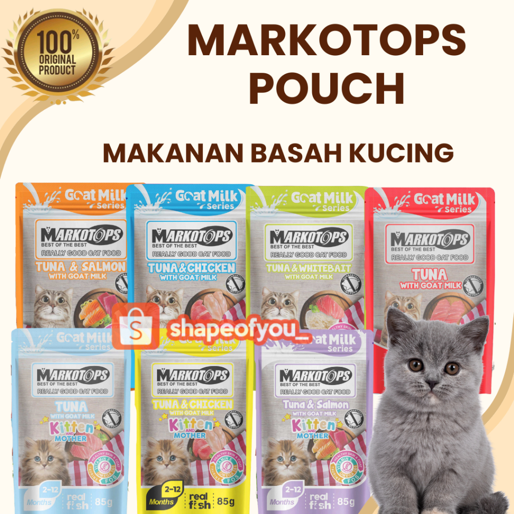 Markotop Pouch 85gr Cat Wet Food Makotops Kitten Sachet Makanan Basah Kucing Saset