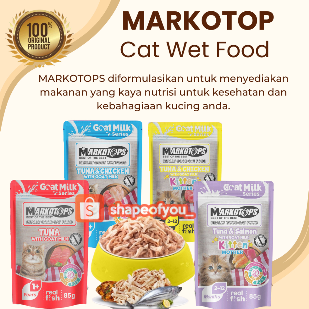 Markotop Pouch 85gr Cat Wet Food Makotops Kitten Sachet Makanan Basah Kucing Saset