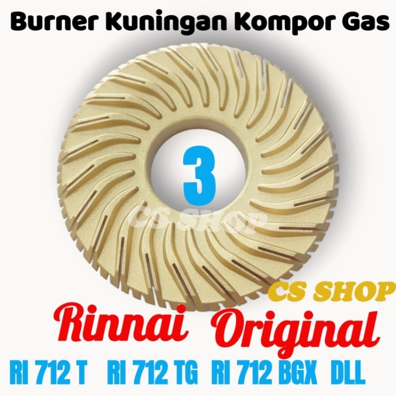 BURNER KOMPOR GAS RINNAI TERNADO BGX ORIGINAL RI 602 BGX,RI 712 BGX,RI 712 BX/KUNINGAN KOMPOR GAS RINNAI TURBO TERNADO BGX