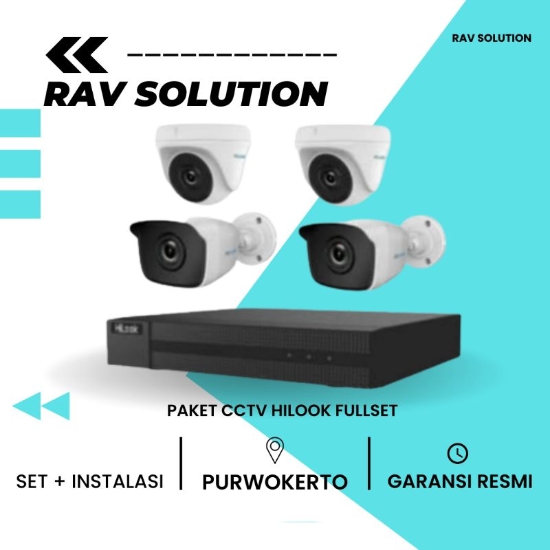 PAKET CCTV 4 KAMERA HILOOK BY HIKVISION 2 MP + PEMASANGAN KHUSUS AREA PURWOKERTO DAN SEKITARNYA