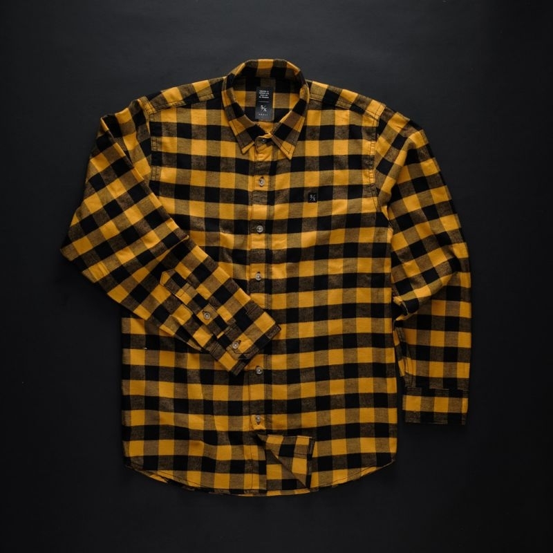 STHIRA | KEMEJA FLANEL SIXPAX MORALES LONG YELLOW | BAJU LEBARAN | OUTER | KOTAK KOTAK