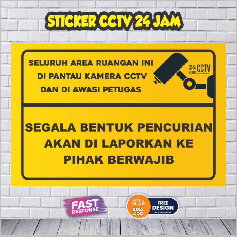 

Sticker Pantau Cctv 24 Jam vinyl Anti air