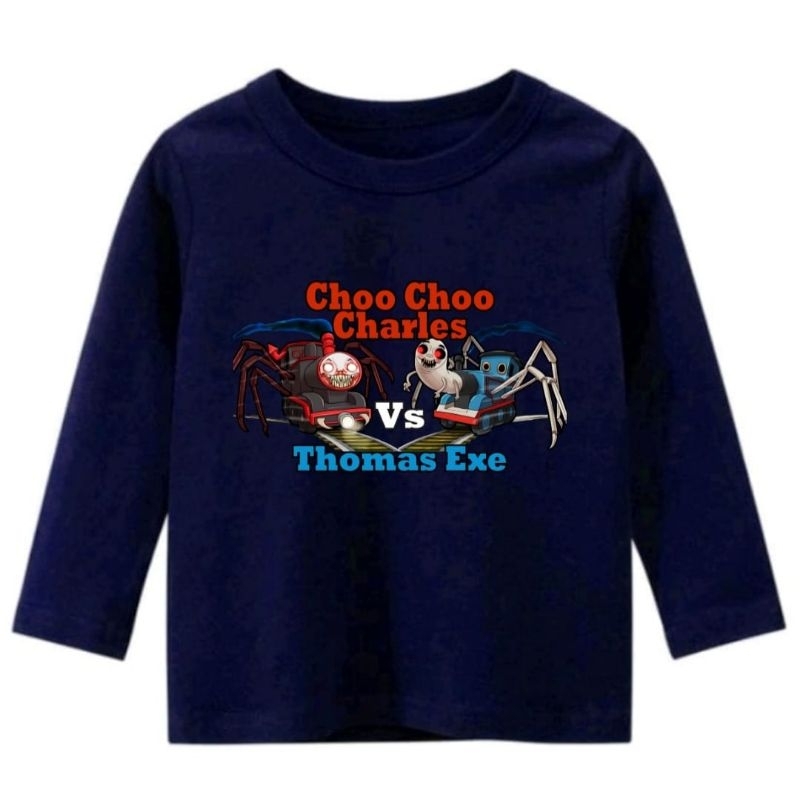 Kaos Anak Laki Laki Lengan Panjang THOMAS EXE VS CHOO-CHOO CHARLES 1-12 TAHUN