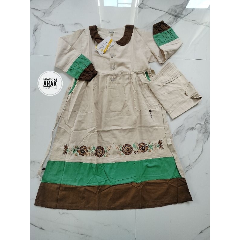 gamis anak set kerudung lucu umur 7-10 tahun