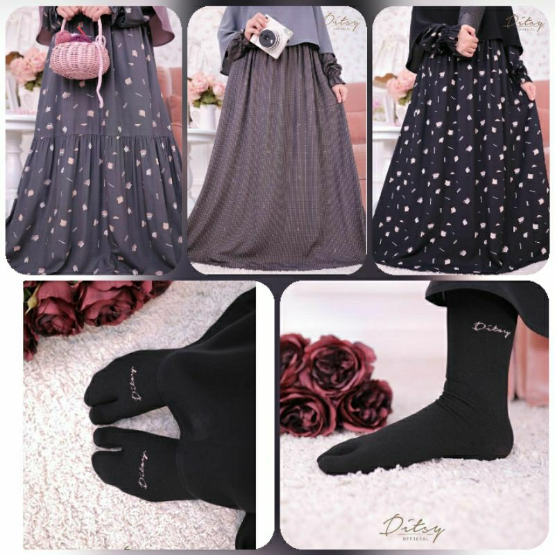 DITSY APRIL 2023 PAINT SMOKE PAINT PITCBLACK NAIA DARKGREY DITSY SOCK