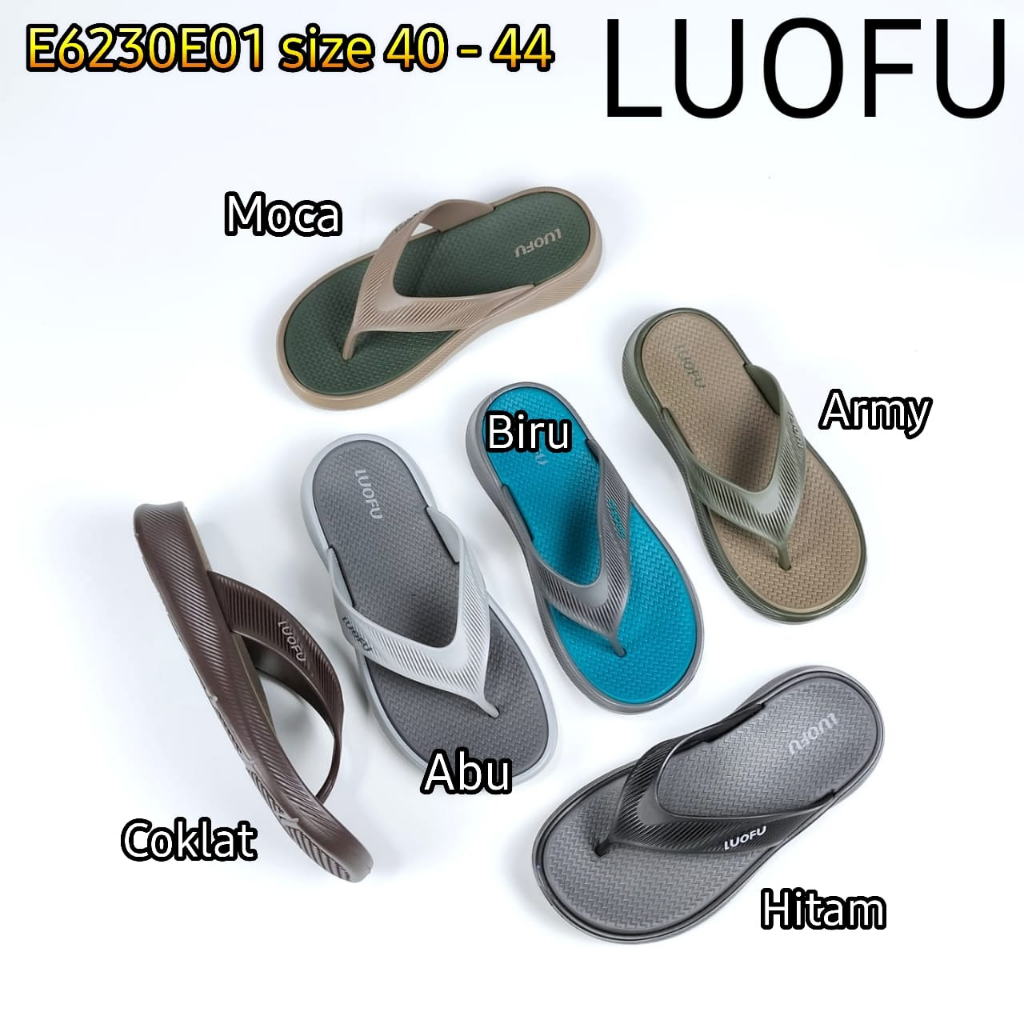 LUOFU ORIGINAL Sandal karet empuk murah jepit cowok sendal pria import E6230E01