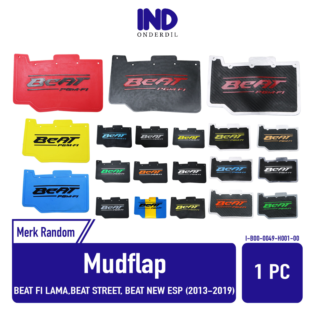Mudflap-Mud flap-Penahan-Cover Lumpur Kolong-Spakbor Karbon-Carbon Beat FI Lama-Street-New eSP-2013-2019