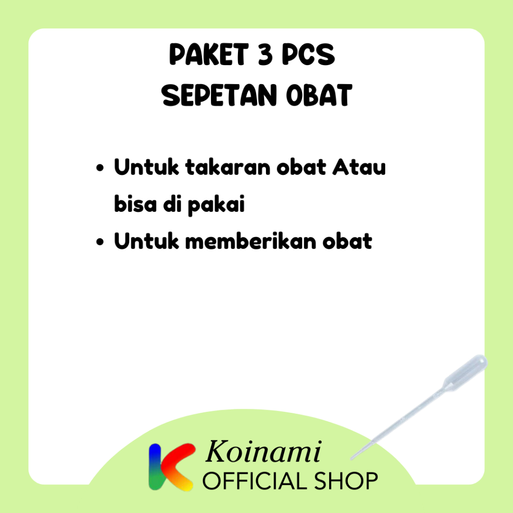 PAKET 3 PCS Sepetan obat / spuit obat 3 ml  / pipet 3 ml