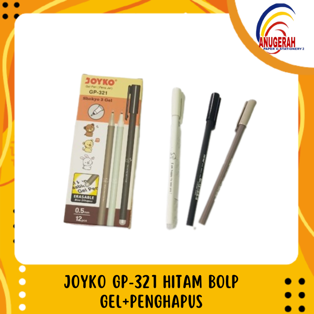 

JOYKO GP-321 HITAM BOLP GEL+PENGHAPUS (PCS)