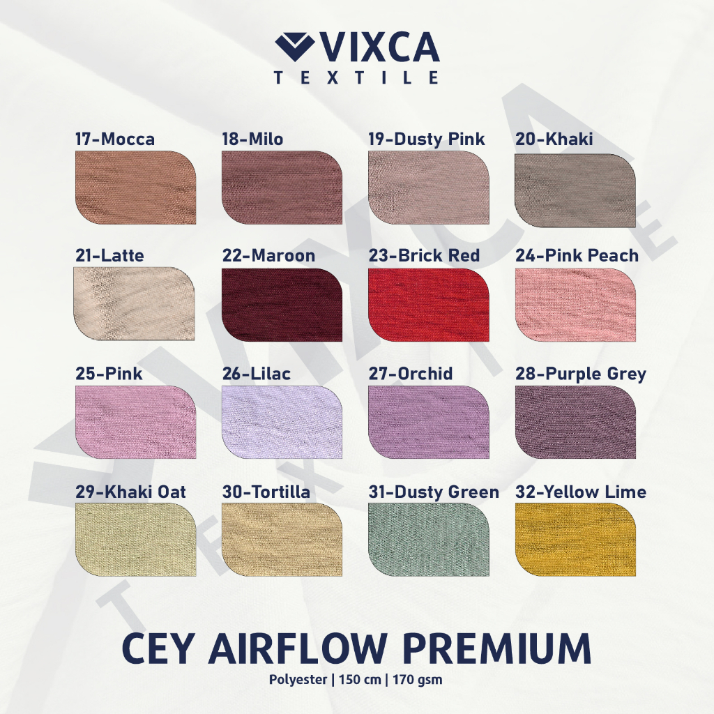 [PER 0,5 M] Kain Bahan CEY Airflow Premium Lebar 150 cm Crinkle Cringkel Crinckle Krinkle Stretch Polos Polosan ECER 1/2 METER METERAN 50 CM CENTIMETER