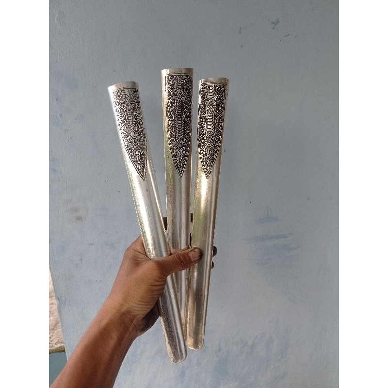 pendok solo tatahan tebal 0.3mm lapis perak sangupan motif