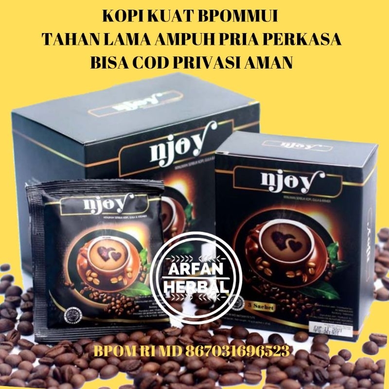 

KOPI NJOY 9SACHET MINUMAN SERBUK KOPI GINSENG &GUARANA KOPI KUAT BPOMMUI TAHAN LAMA AMPUH PRIA PERKASA BISA COD PRIVASI AMAN/kopi njoy original