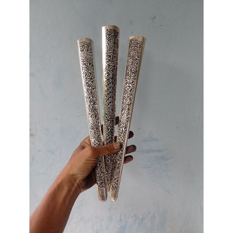 PROMO pendok sangupan motif jogja tatahan lapis perak tebal 0.3mm
