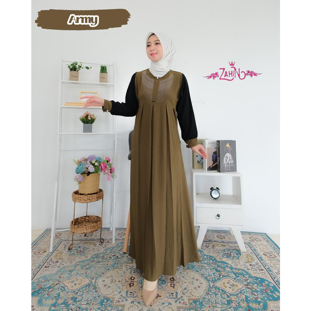 DRESS ALLIYA &amp; ZAHWA by zahin Set outer ayyura eliya syaffa CRINGKLE sabyan muslim syari stelan kerja kuliah TERBARU