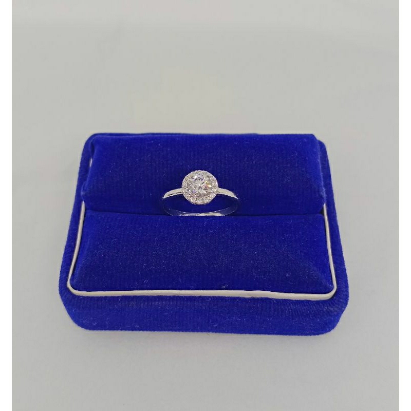 cincin solitaire mp kell/perak asli silver 925 lapis emas/perhiasan fashion wanita terbaru