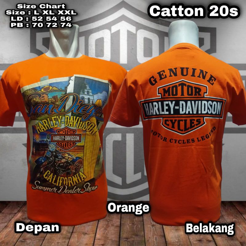 kaos Harley Davidson orange 3