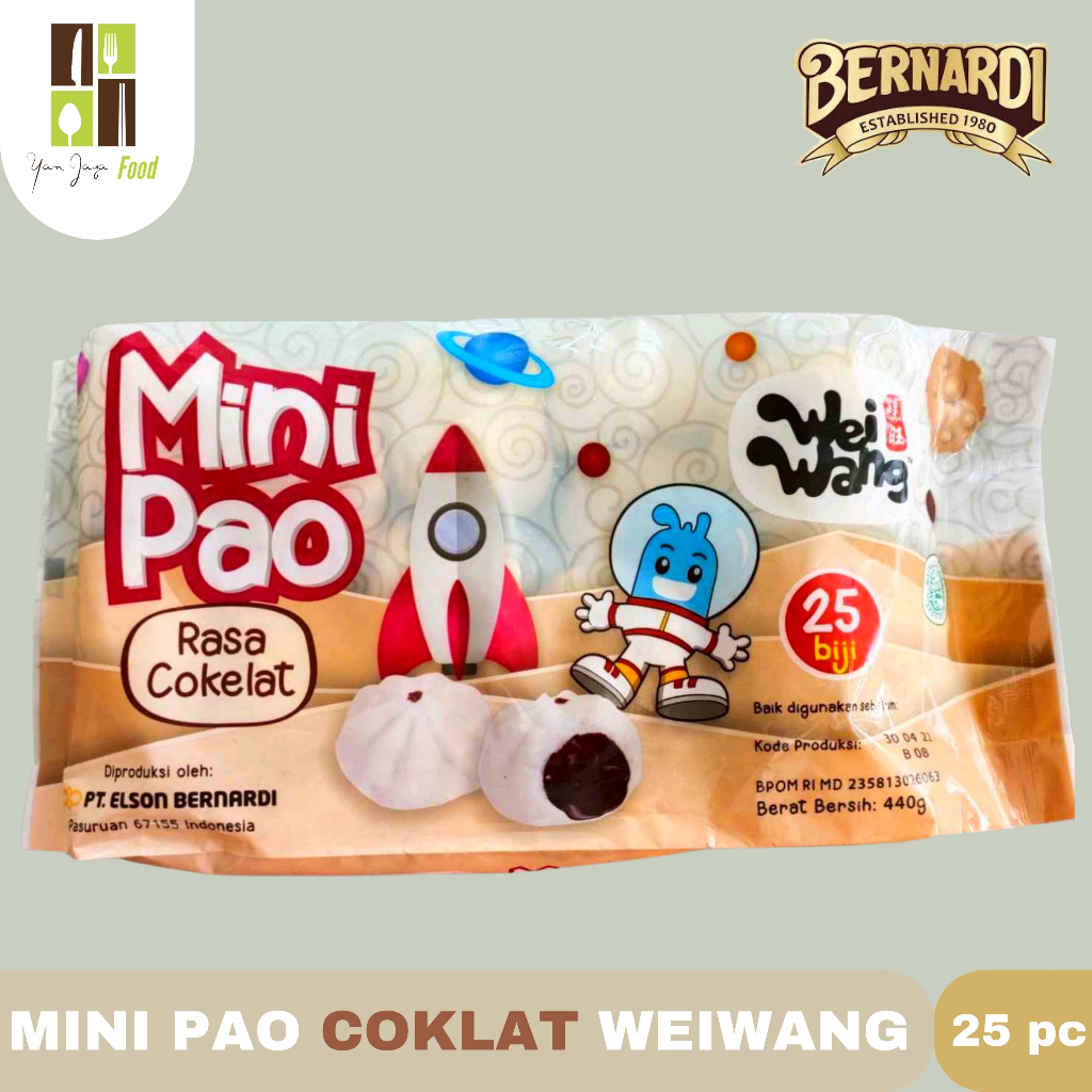 WEIWANG MINIPAO MANIS RASA COKLAT 25 PCS BAPAPO INSTAN GORENG KUKUS