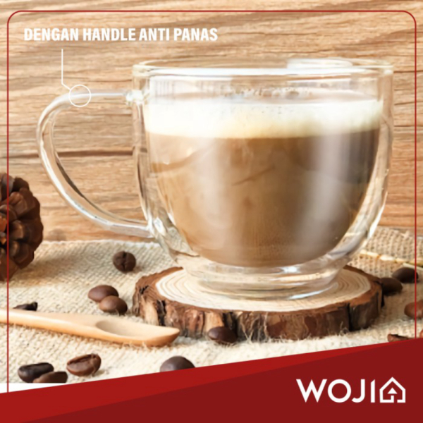 

Kaca Glass Handle Cup Cangkir Wall Coffee Gelas Limited Double Mug Kopi Teh Promo