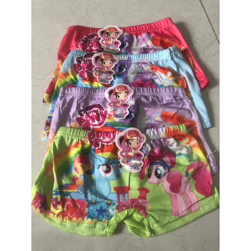 [Isi 3pc] GIRLS GAGAMI IMPORT-CD BOXER ANAK motif MY LITTLE PONY