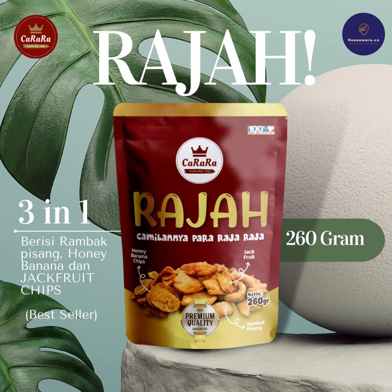 

CaRaRa RAJAH-MIX Keripik nangka,rambak pisang,dan honey banana chips