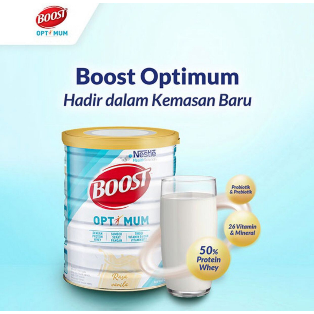 NESTLE BOOST Optimum - Susu Nutrisi Dewasa &amp; Lansia - Kaleng 400 gram