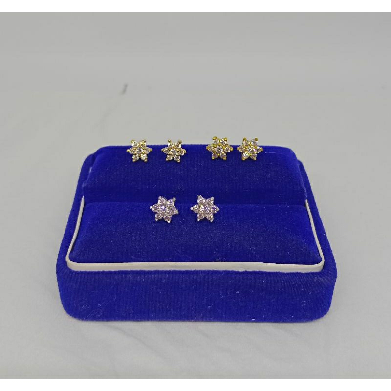 giwang bunga mp/perak asli silver 925 lapis emas/perhiasan fashion wanita terbaru