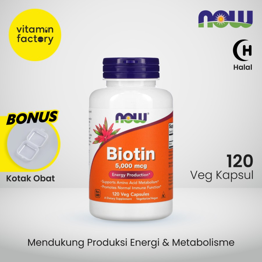 Now Foods Biotin 5000 mcg 5,000 mcg - 120 Veg Capsules Biotin 5000 mcg