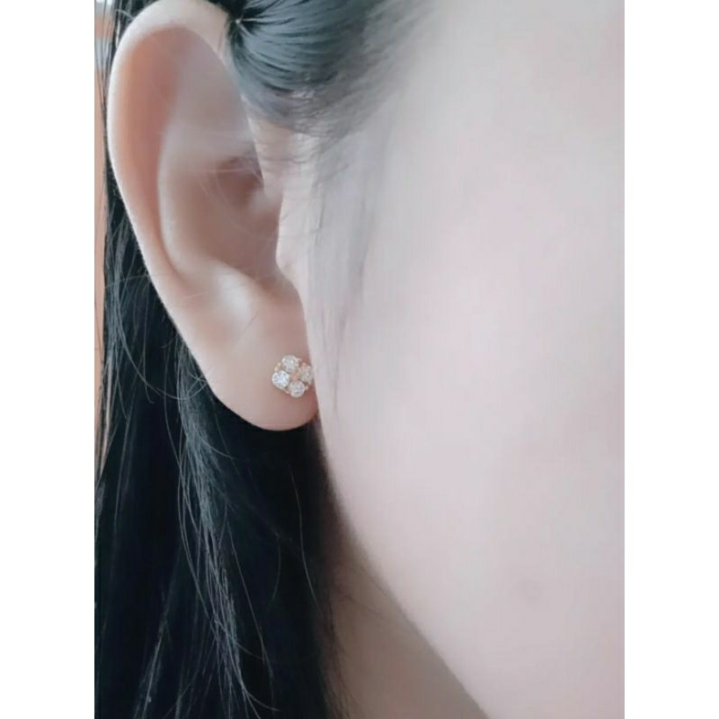 giwang mata putih 4/perak asli silver 925 lapis emas/perhiasan fashion wanita terbaru