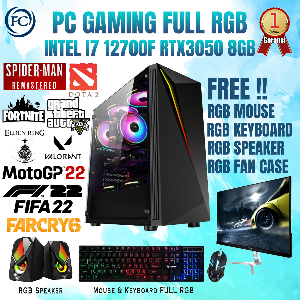 PC GAMING / DESIGN / LIVESTREAMING DDR4 I7 12700F /16GB/ RTX 3050 8GB