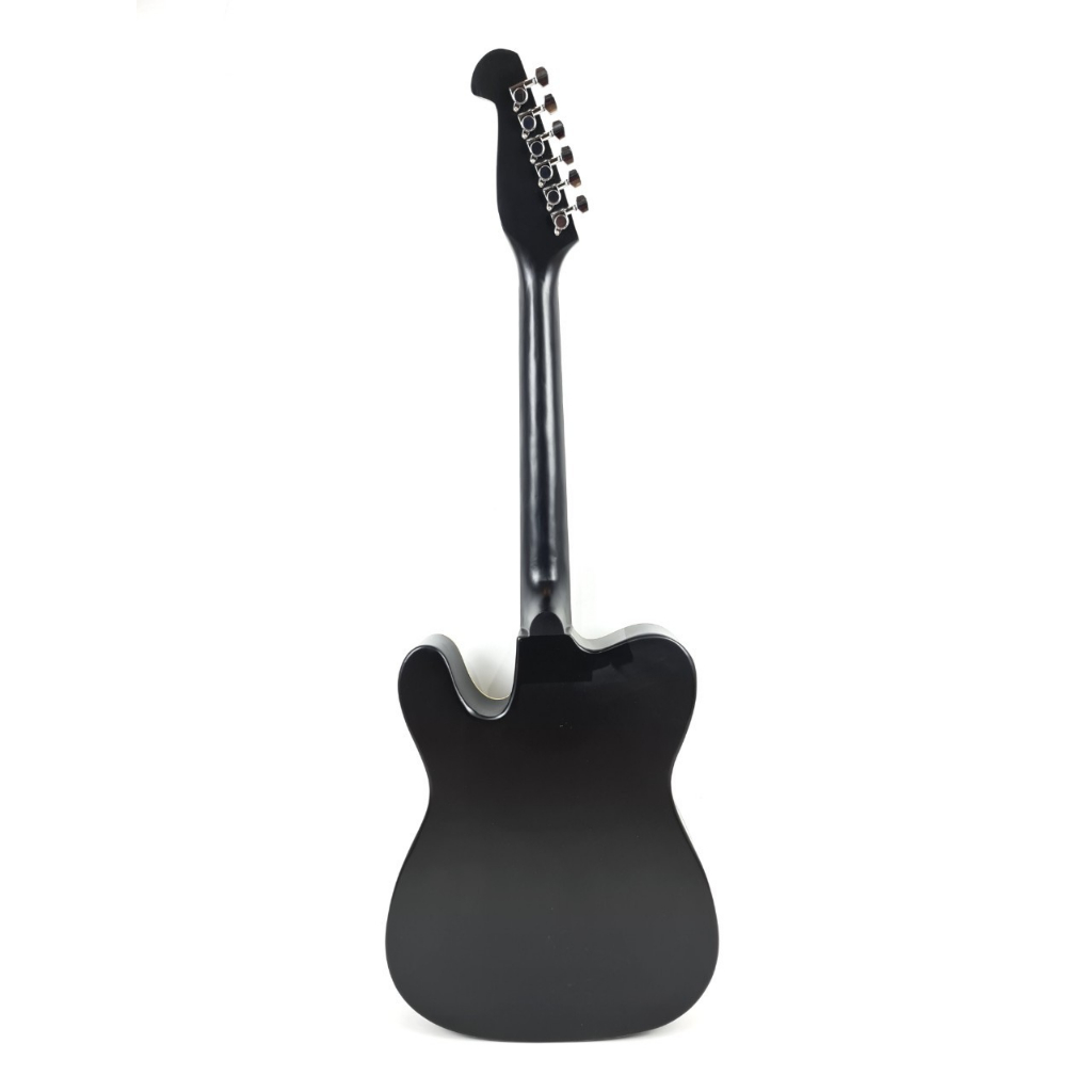 Gitar Akustik Tele Merk Fender Model Telekustik Slim Hitam Telecoustic Spruce Senar String Trusrod Murah