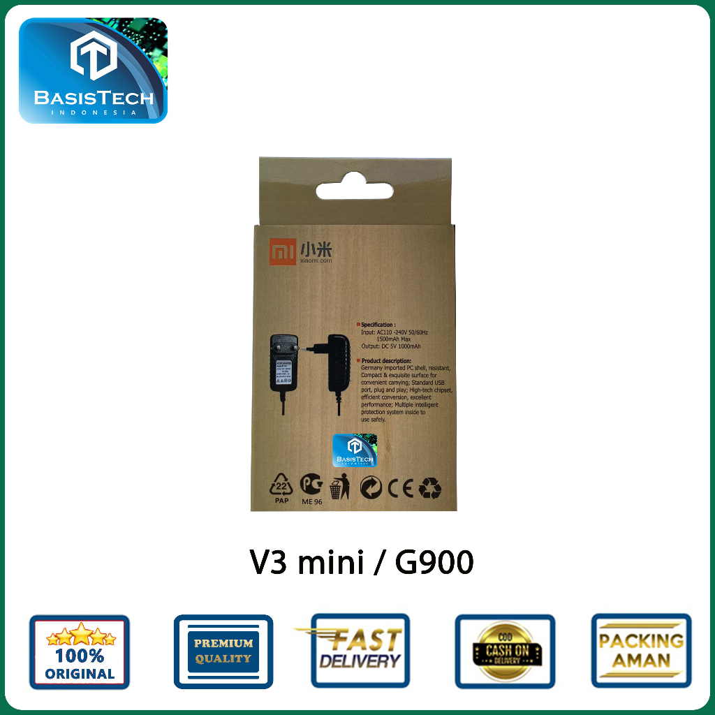 CASAN CHARGER XIAOMI V3 Mini 2A SUPER FAST CHARGING BASISTECH BT1-505