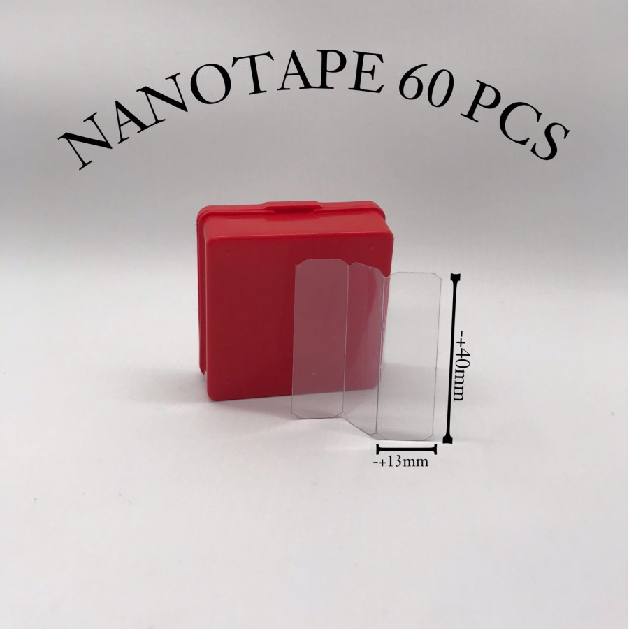 Sticker Nano Tape isi 60pcs Stiker Double Tip Doble Tape Bening 2 sisi Dobel Lem Perekat Anti Air Kuat