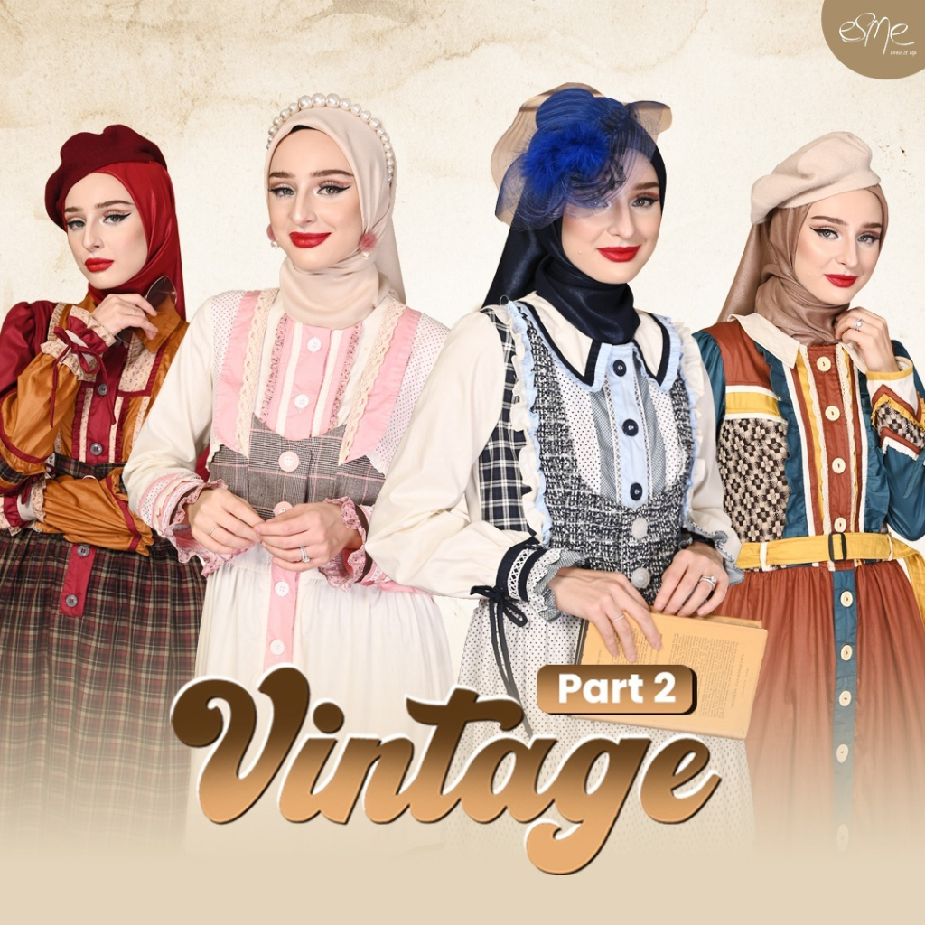 GAMIS ESME VINTAGE PART 2 ORIGINAL KEKINIAN MODERN TRENDY SIMPLE ELEGANT EXCLUSIVE BEST SELLER