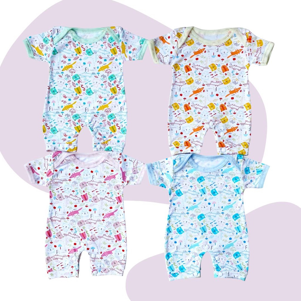 Jumper Bayi Paket 3pcs &amp; 6pcs Romper Bayi Doubleknit Printing