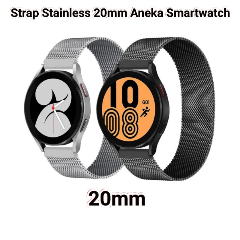 Strap Samsung Gaaxy Watch 5 / 5 Pro / 4 / 4 Classic 40mm 42mm 44mm 46mm 40 42 44 45 46 mm Tali Milanese Stainless Steel Loop 20mm 20 mm